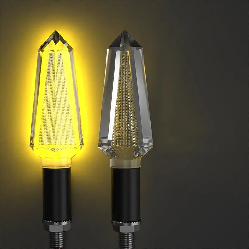 General warning light for electric vehicles LED turn signal transparent PC housing crystal pointed style red yellow blue