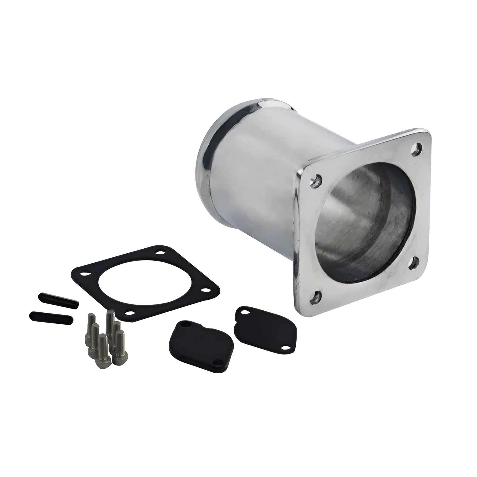 Land Rover TD5 EGR delete kit with aluminium removal pipe, 4mm blanking plate, gaskets, and bolts