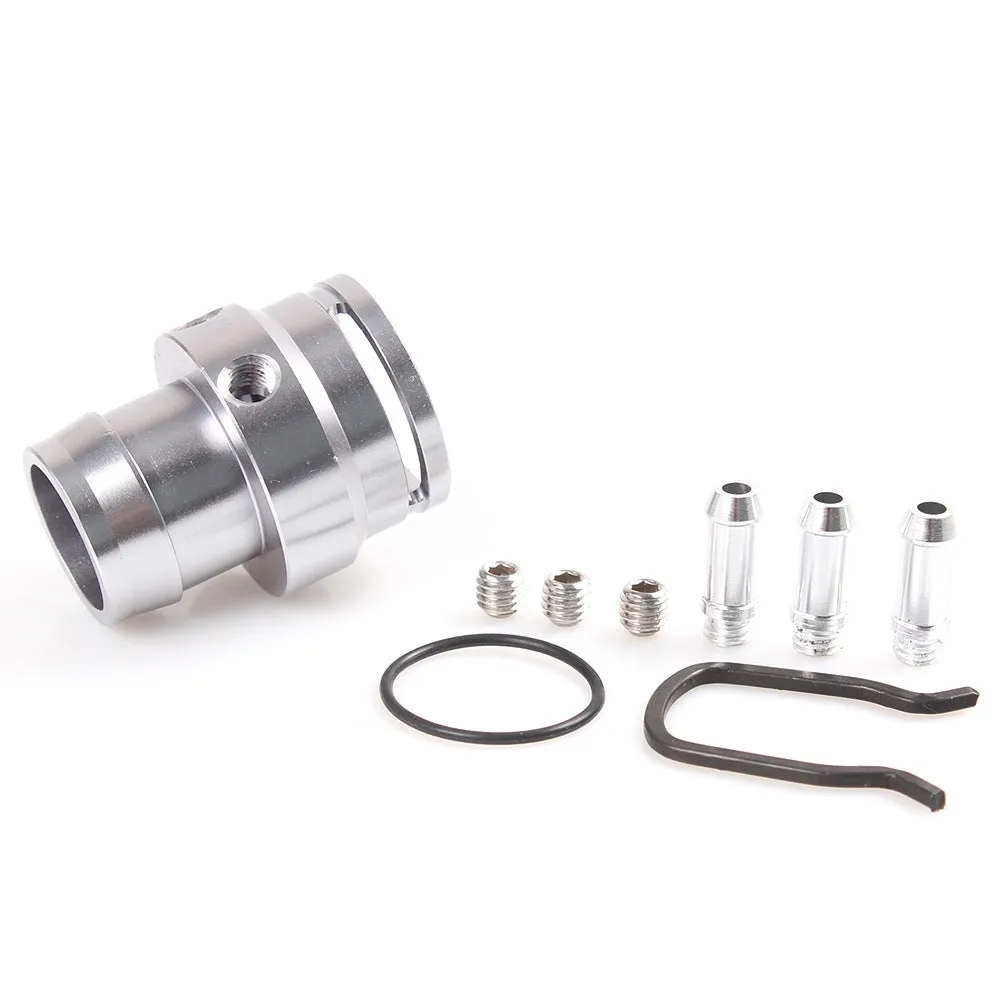 Black nylon and titanium-colour plastic vacuum tee adapter for second-generation car engines.