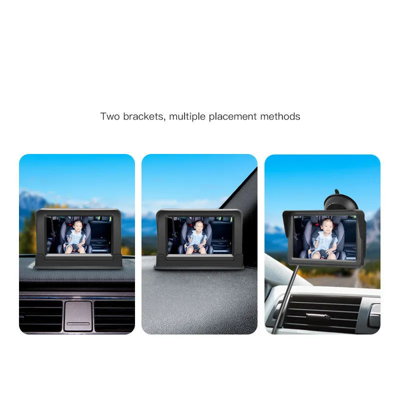 5-inch AHD car monitor with infrared night vision camera for baby monitoring, 1080P, 110-degree viewing angle