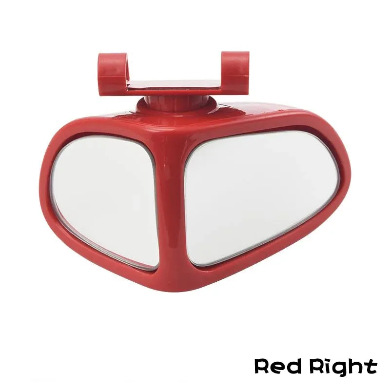Adjustable round car blind spot mirror with ABS plastic shell shown in silver colour