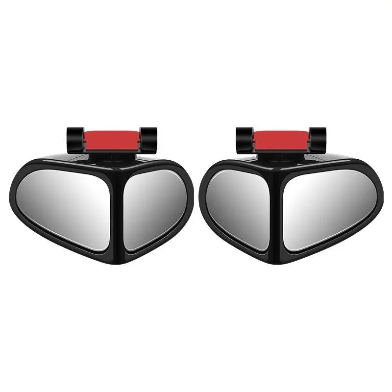 Adjustable round car blind spot mirror with ABS plastic shell shown in silver colour