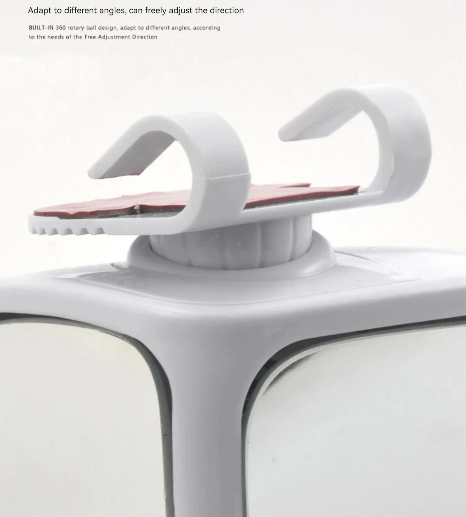 Adjustable round car blind spot mirror with ABS plastic shell shown in silver colour