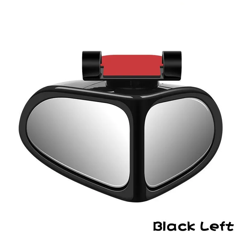 Adjustable round car blind spot mirror with ABS plastic shell shown in silver colour
