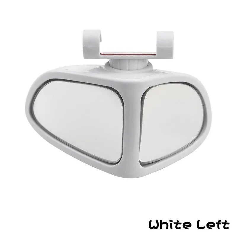 Adjustable round car blind spot mirror with ABS plastic shell shown in silver colour