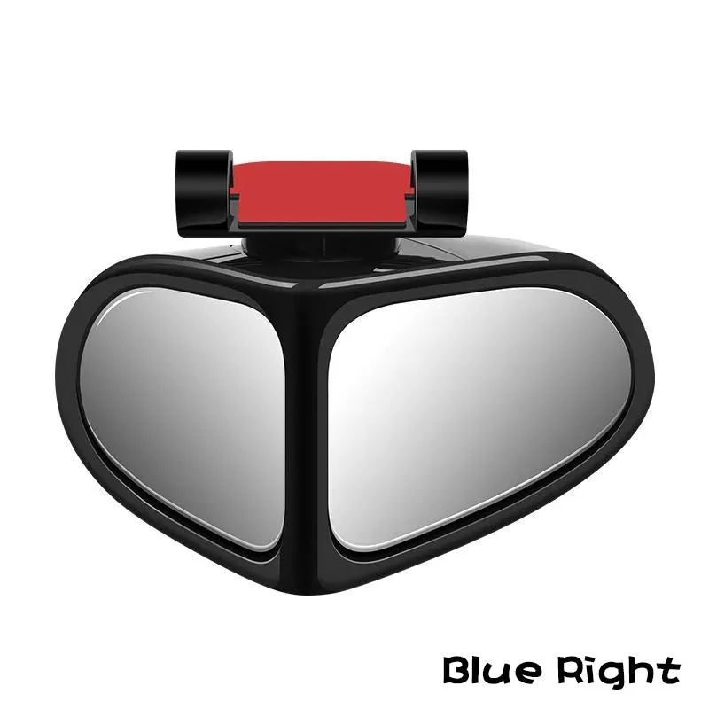Adjustable round car blind spot mirror with ABS plastic shell shown in silver colour