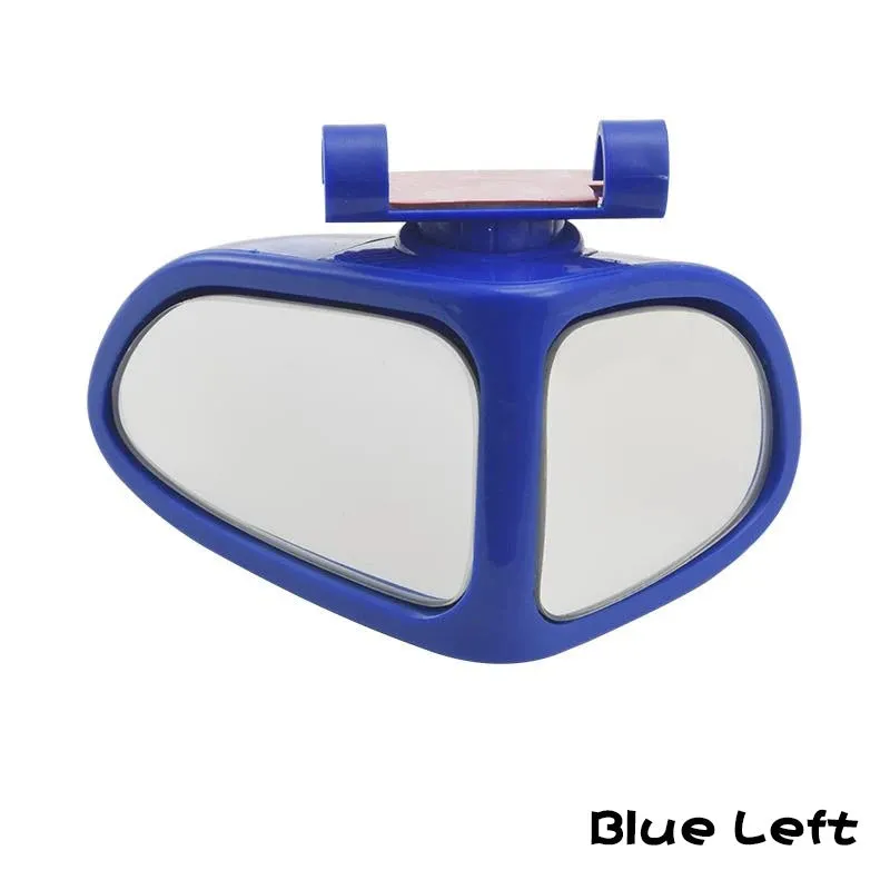 Adjustable round car blind spot mirror with ABS plastic shell shown in silver colour