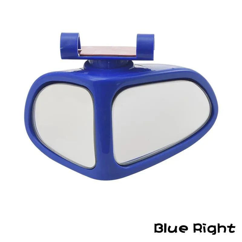 Adjustable round car blind spot mirror with ABS plastic shell shown in silver colour