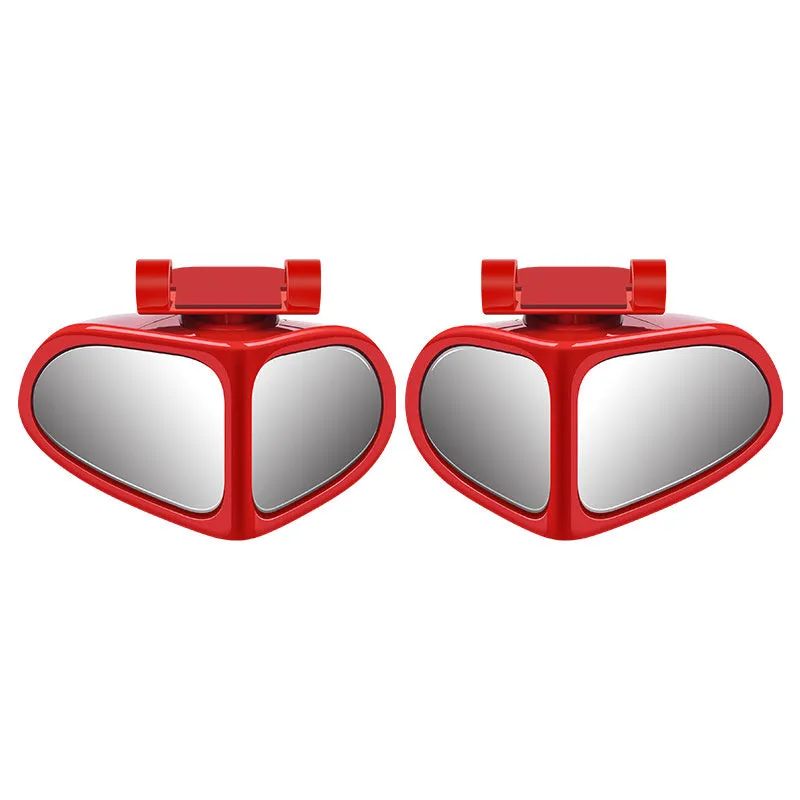 Adjustable round car blind spot mirror with ABS plastic shell shown in silver colour