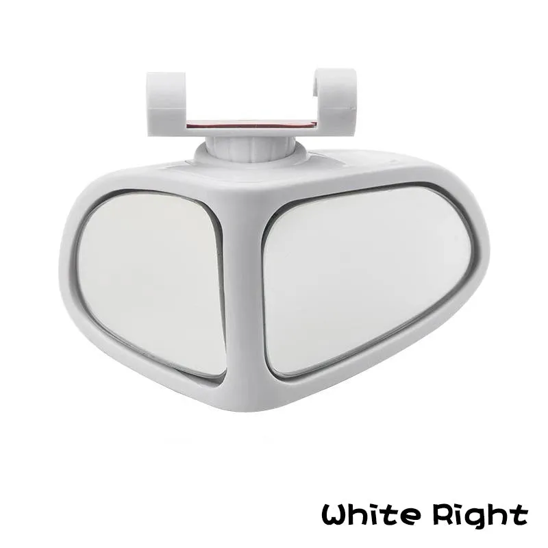 Adjustable round car blind spot mirror with ABS plastic shell shown in silver colour