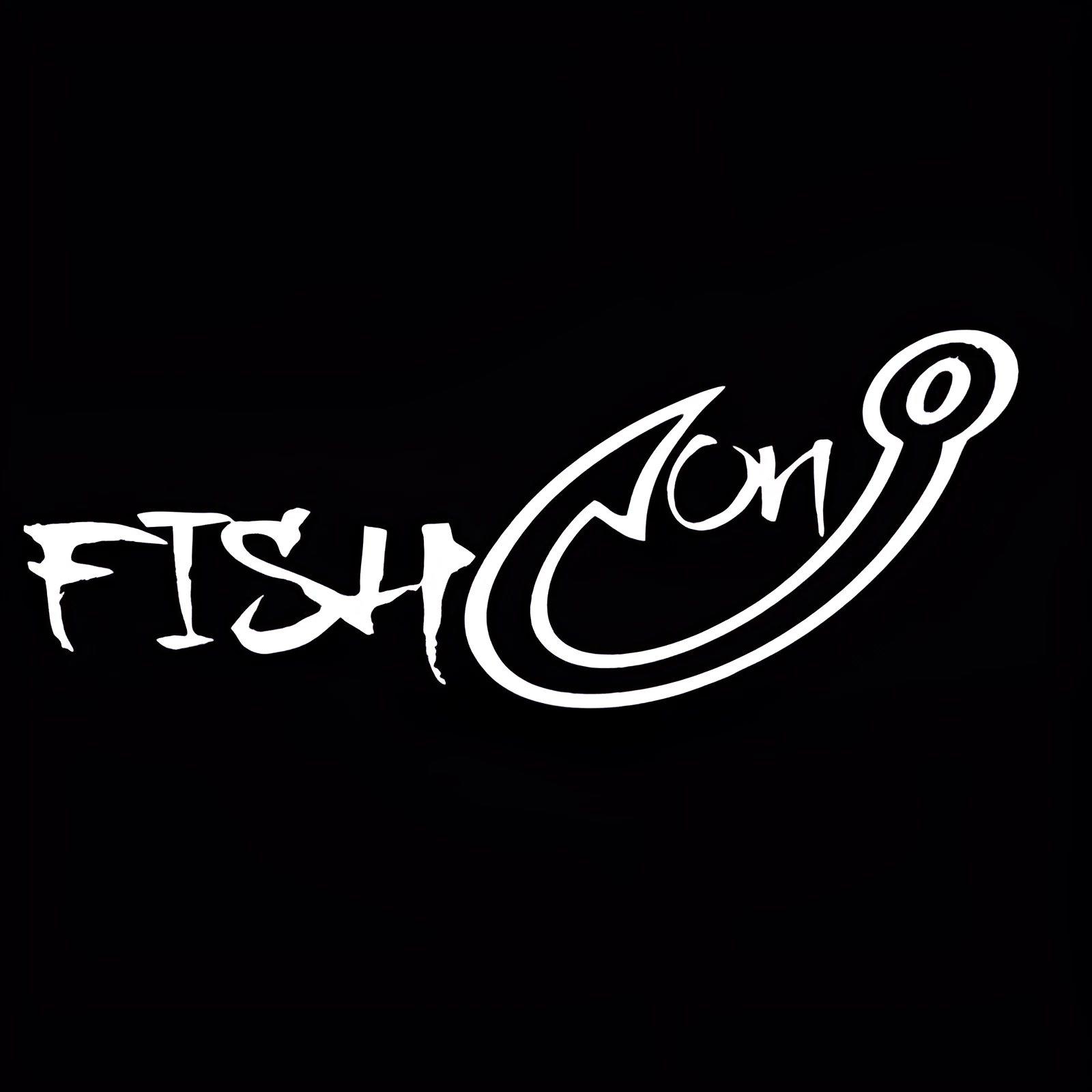 Fishing hook car sticker in regular black colour for outdoor sports vehicle personalisation