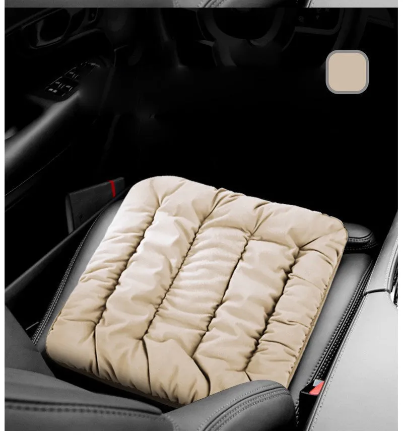 USB electric heating pad cushion 45cm in beige Dutch velvet on office chair