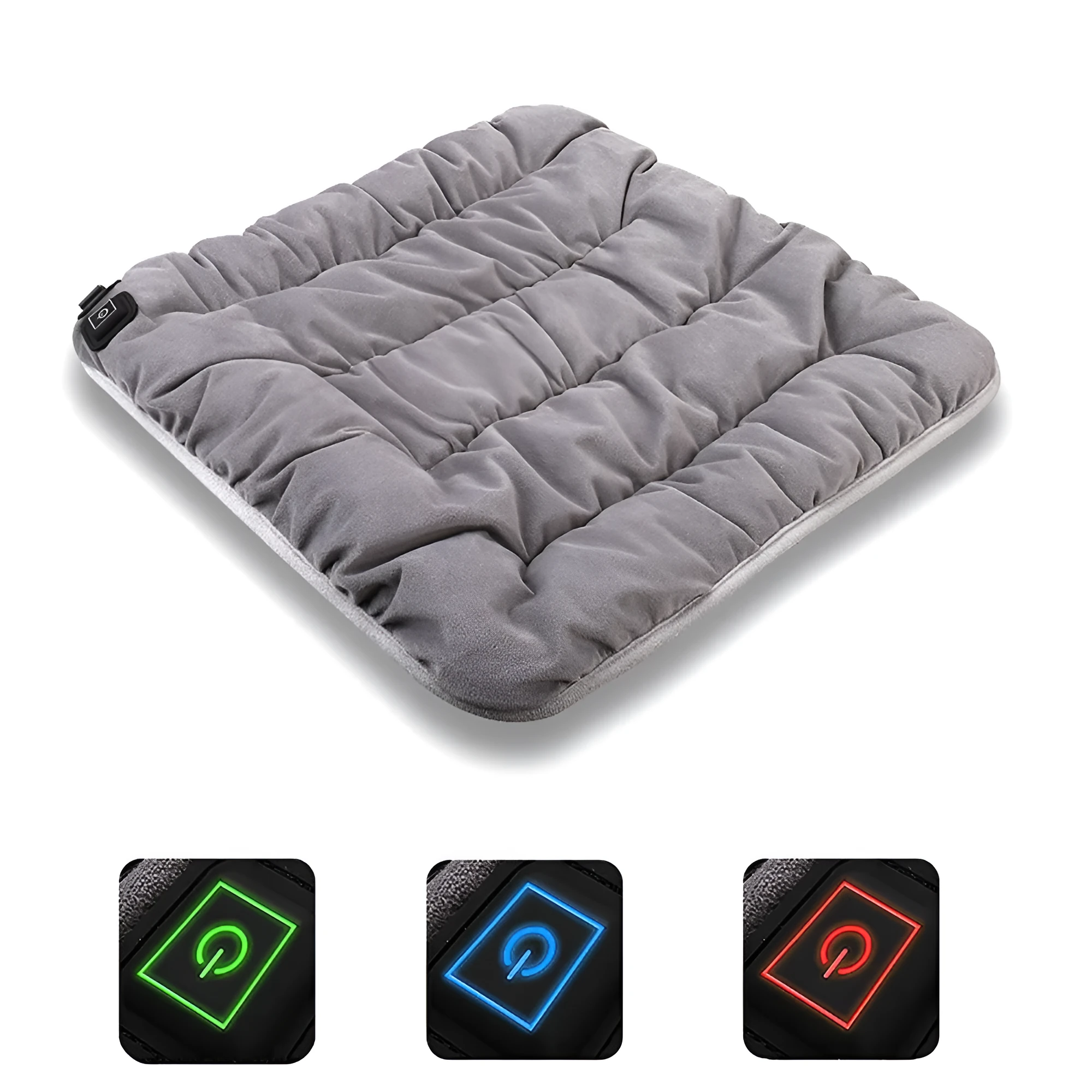 USB electric heating pad cushion 45cm in beige Dutch velvet on office chair