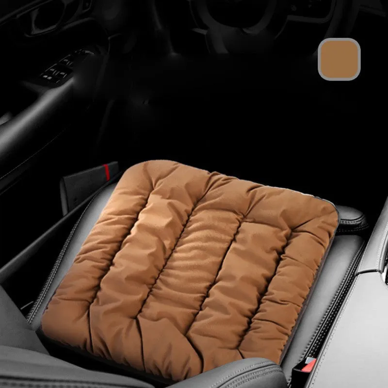 USB electric heating pad cushion 45cm in beige Dutch velvet on office chair