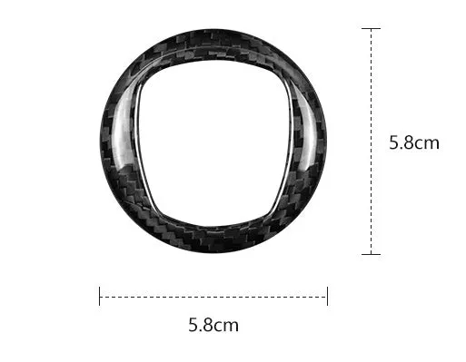 Carbon fibre steering wheel decorative sticker frame in black and red colour options