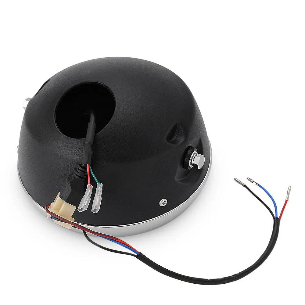 Fisheye motorcycle LED headlight 7.5 inch black ABS+aluminium IP67 waterproof