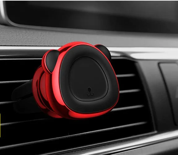 Baby Bear Magnetic Car Phone Holder in black with a phone attached on a car dashboard