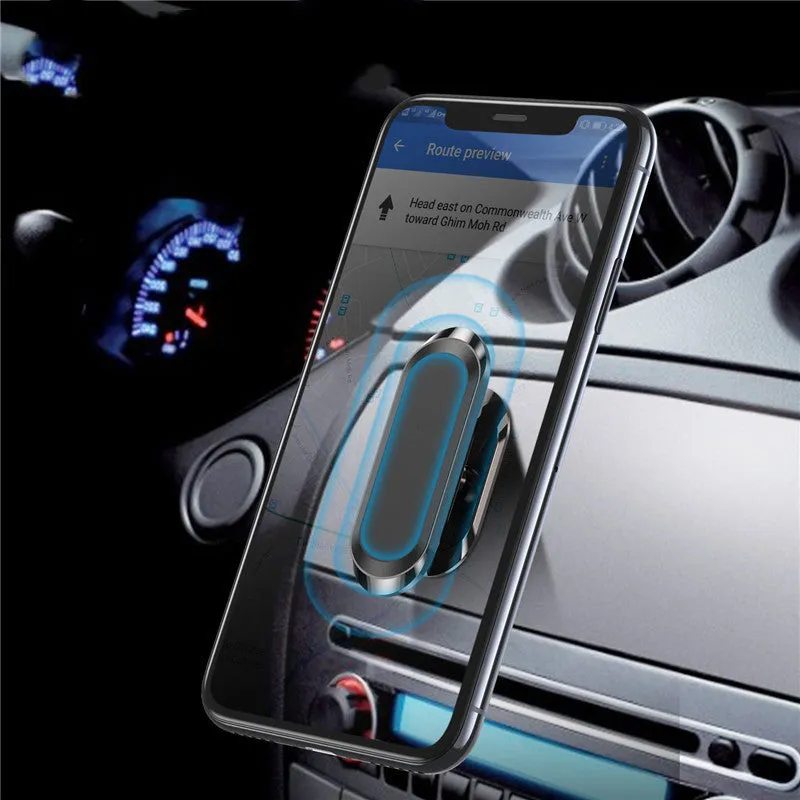 Black magnetic car bracket with 8 magnets and rotating head for dashboard phone mounting