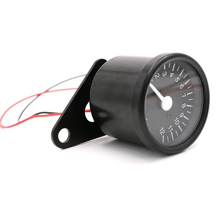 Universal tachometer gauge Type 1 black black chrome iron 2.16 inch diameter motorcycle
