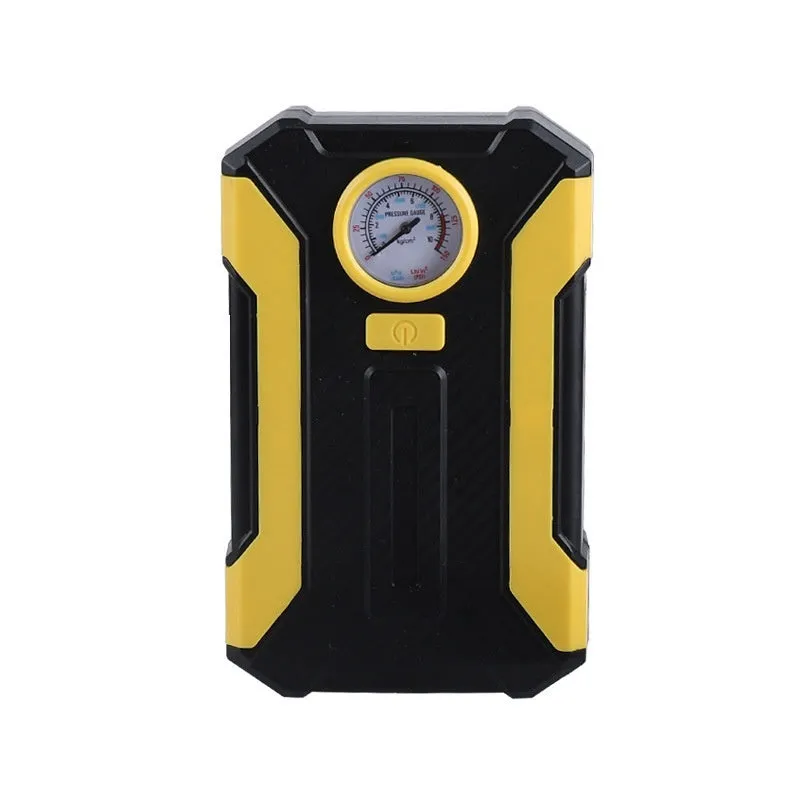 12V car inflator pump 120W wired pointer gauge ABS PP USB charging three nozzles black