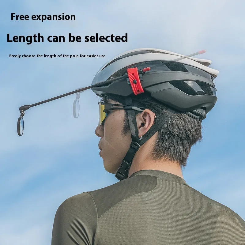 Bicycle helmet rearview mirror with acrylic mirror and aluminium rod in Black colour option