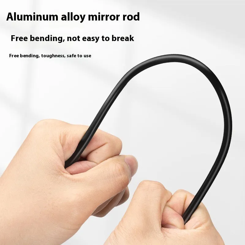 Bicycle helmet rearview mirror with acrylic mirror and aluminium rod in Black colour option