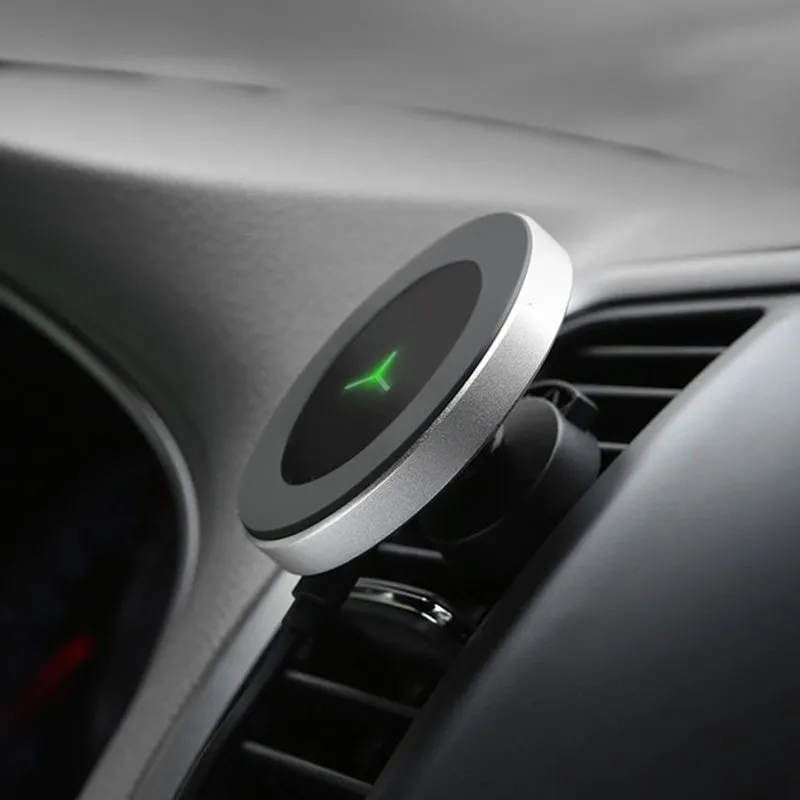 Magnetic car wireless charger with 10W fast charging and phone holder