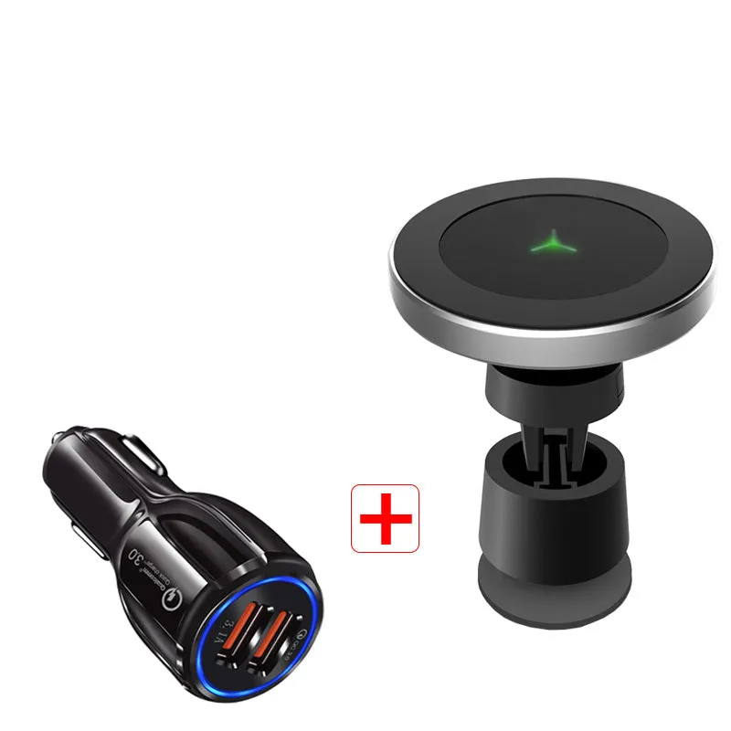 Magnetic car wireless charger with 10W fast charging and phone holder