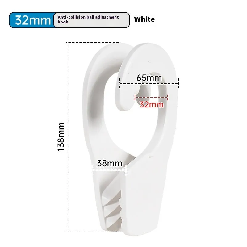 White ABS plastic marine anti-collision ball quick hook with two size options on display