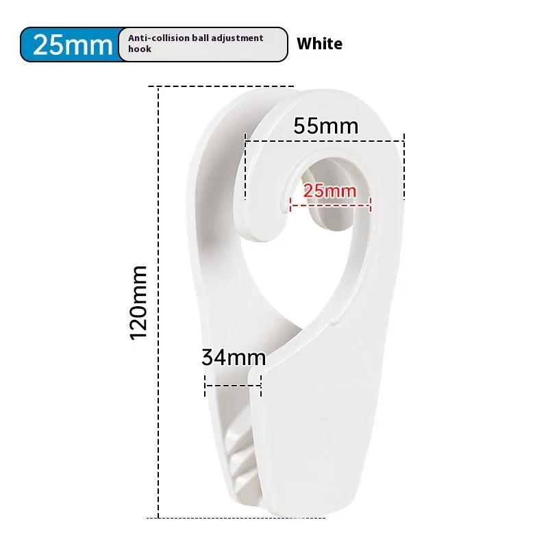 White ABS plastic marine anti-collision ball quick hook with two size options on display