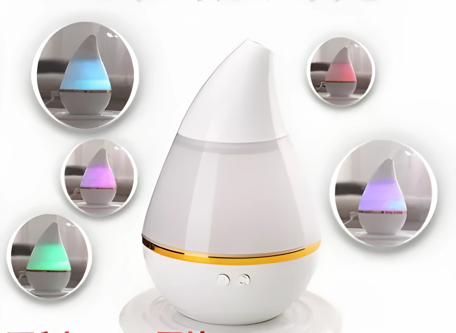 Mini USB humidifier and aroma atomizer with seven color LED lights for car and home, PP ABS construction, 122x122x152mm