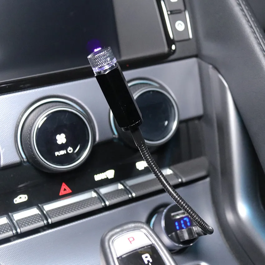 LED car roof star night lights projector showing purple Milky Way effect on car ceiling interior