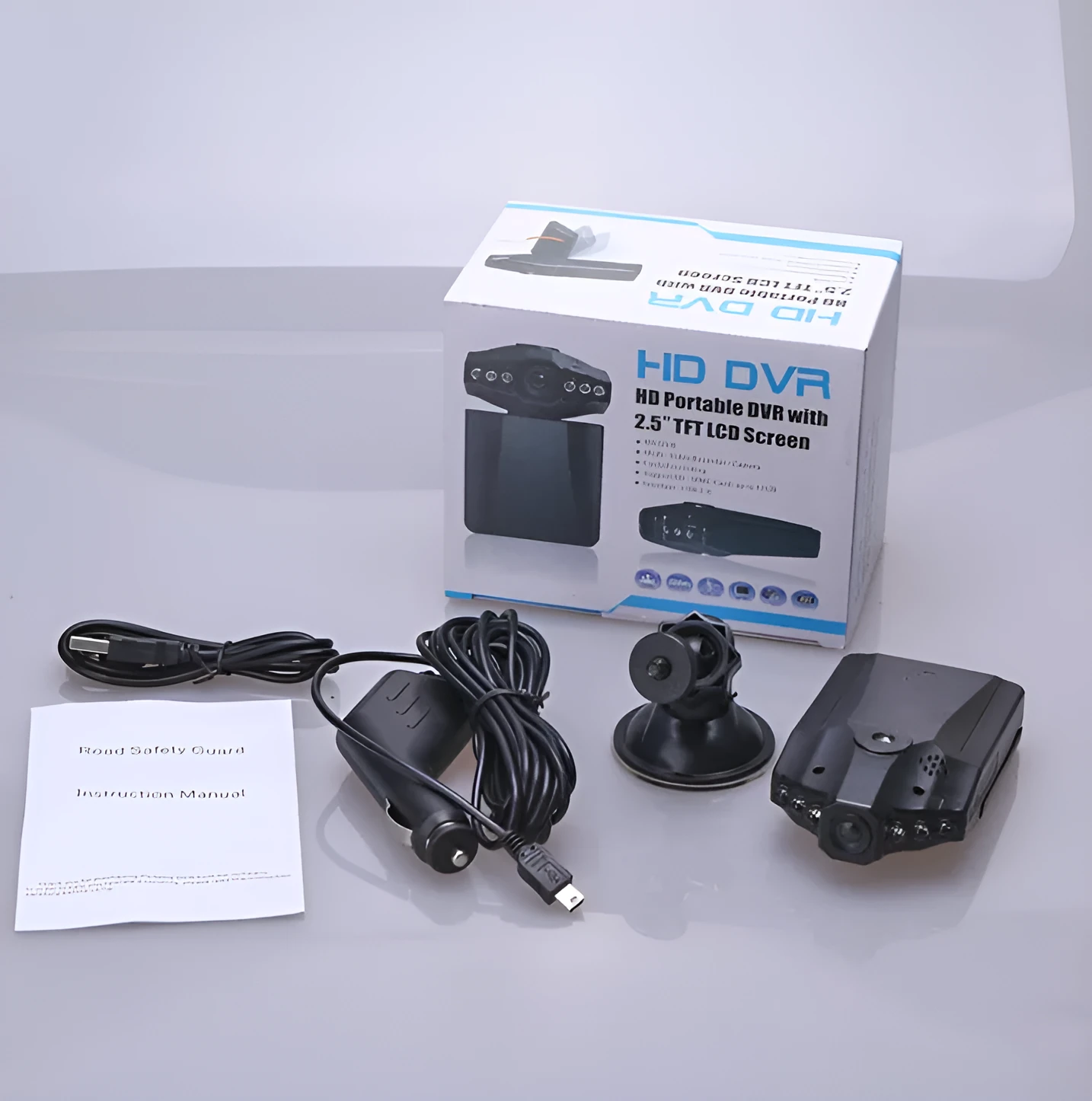 Aircraft head driving recorder with six infrared night vision lights, 1080P HD, 2.3 inch LCD screen