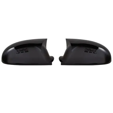 Bright black plastic mirror reflector shell pair for a Volkswagen Sagitar car.