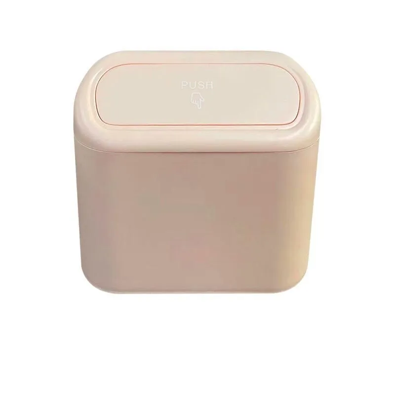 Black ABS car trash can with upturned lid and removable hook, 160x143x85mm, on car seat