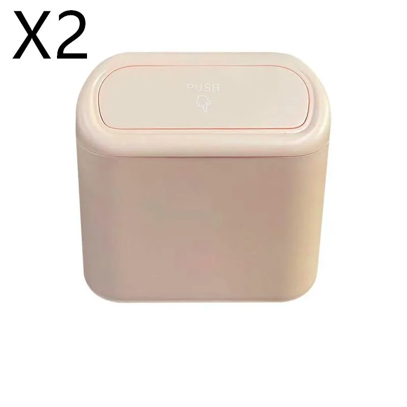 Black ABS car trash can with upturned lid and removable hook, 160x143x85mm, on car seat