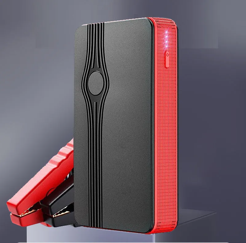 Red K4-E automobile emergency starting power supply unit with a USB port and touch switch.
