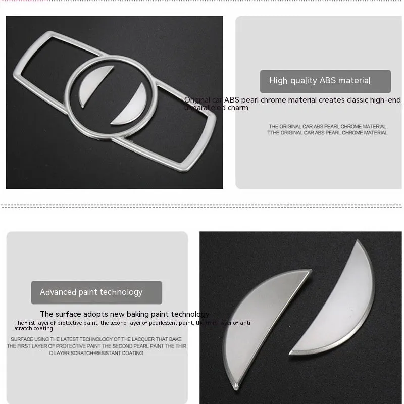 Silver ABS plastic decorative strip sticker for BMW headlight switch frame