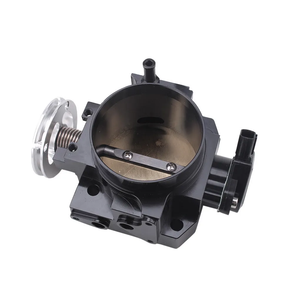 Aluminium throttle body for Honda K20A engines with 70mm diameter in black finish