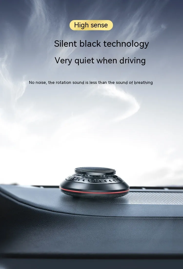 Solar-powered aluminium alloy car air freshener with ventilation fan for odour removal