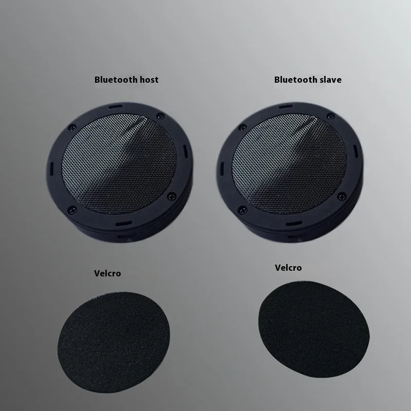 Black waterproof helmet Bluetooth headset with bilateral stereo earpieces and battery display