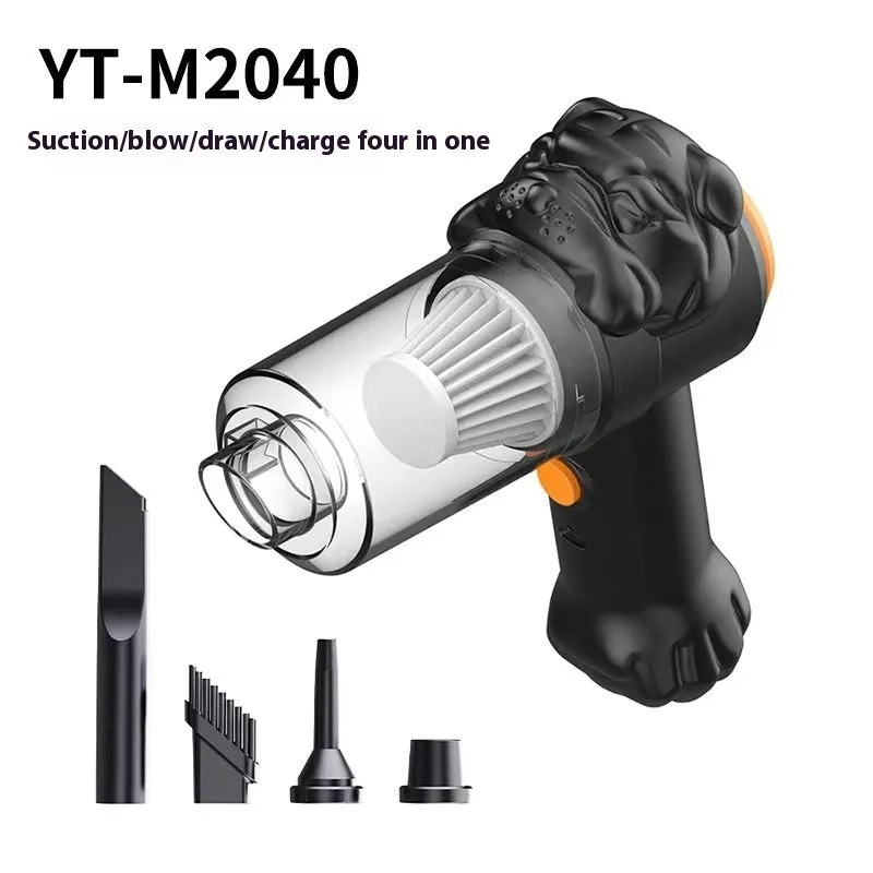 Wireless car vacuum cleaner with suction and blowing dual-use for vehicle interior cleaning