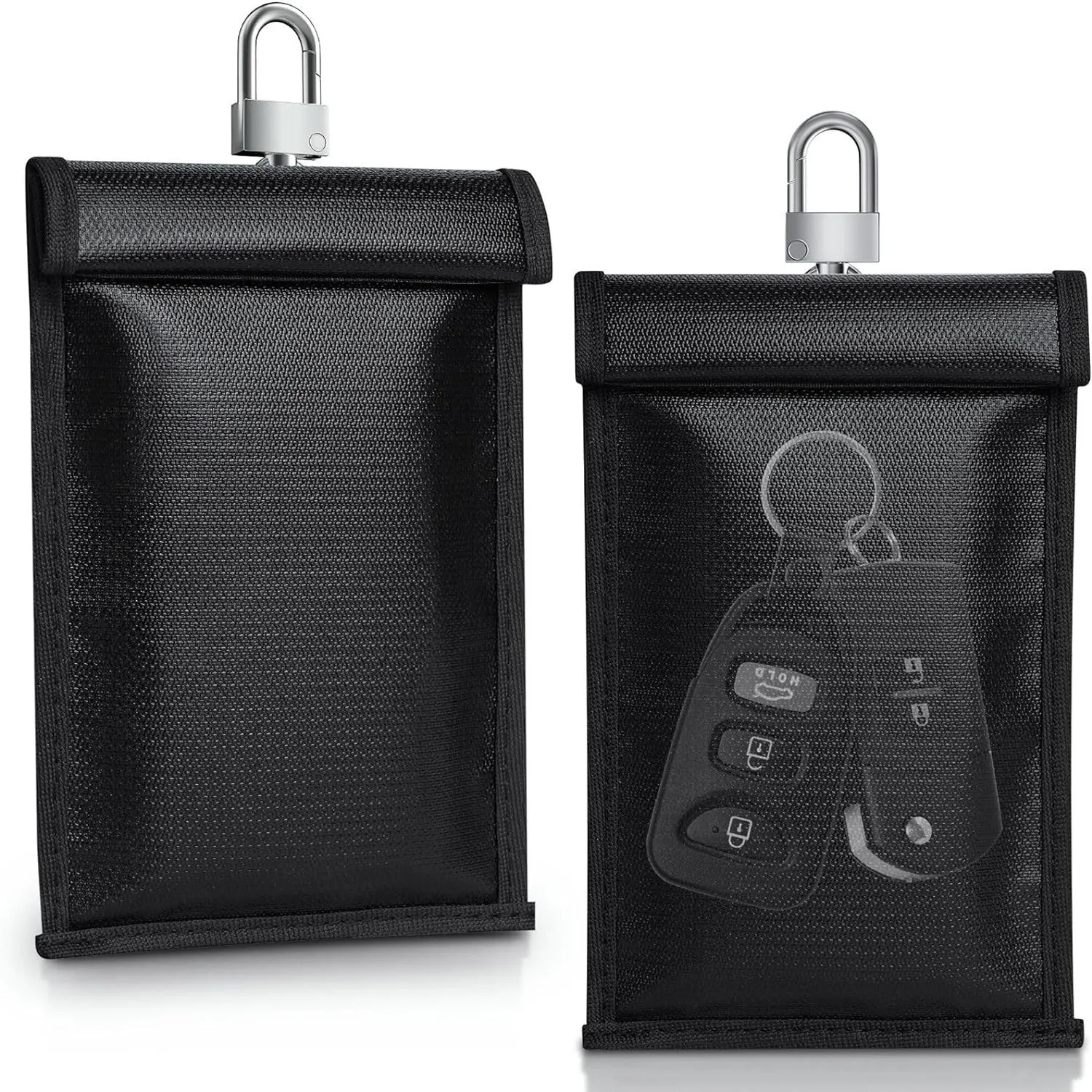 Fireproof flame retardant glass fibre fabric car key case in solid colour for mobile phone storage