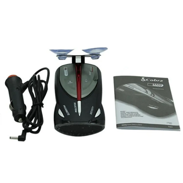XRS9880 English Russian bilingual radar detector with LED display and suction cup bracket
