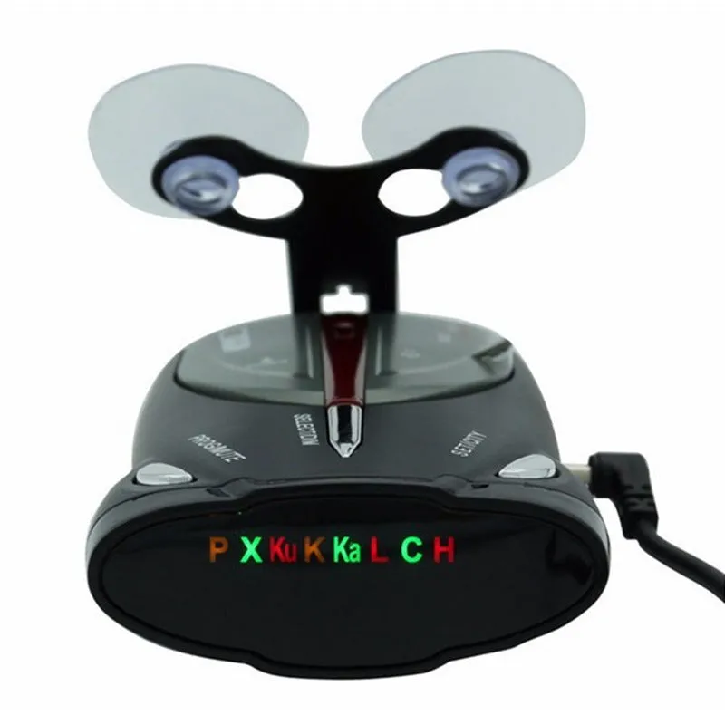 XRS9880 English Russian bilingual radar detector with LED display and suction cup bracket