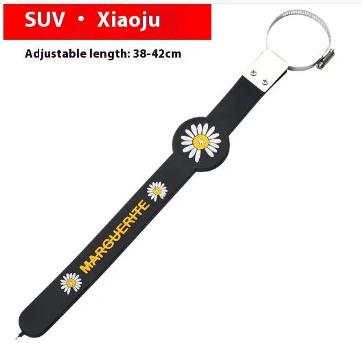 Car electrostatic canceller ribbon made of PVC in Camellia colour, available in Car Short and SUV Long sizes