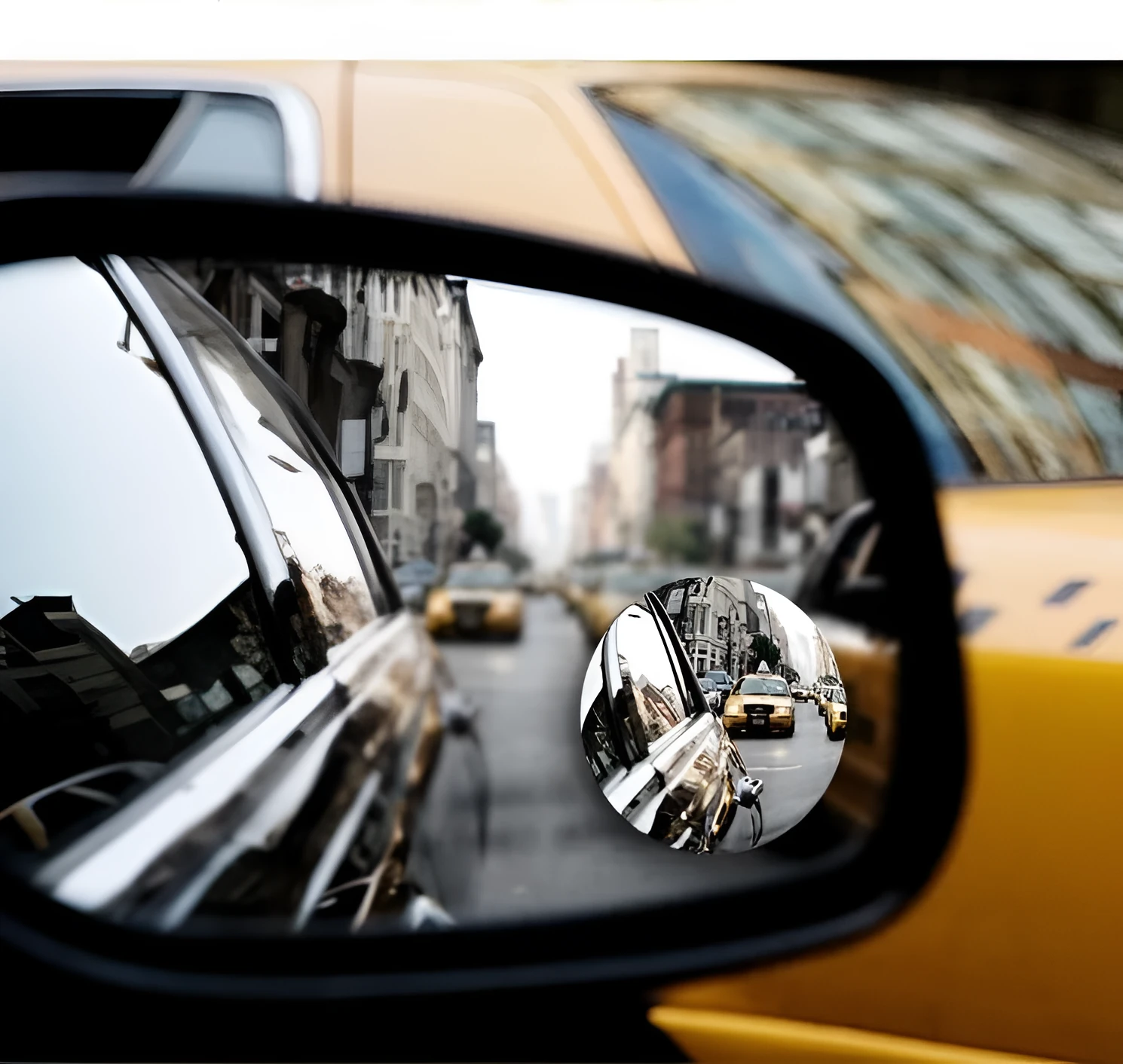 Car borderless small round convex mirror with 360 degree rotation for reversing blind spot safety