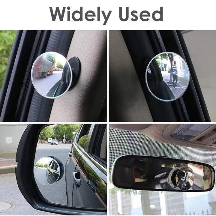 Car borderless small round convex mirror with 360 degree rotation for reversing blind spot safety