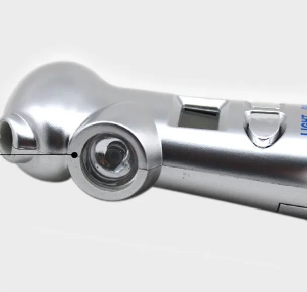 Four-in-one digital tyre pressure gauge with stainless steel safety hammer and emergency light in silver colour