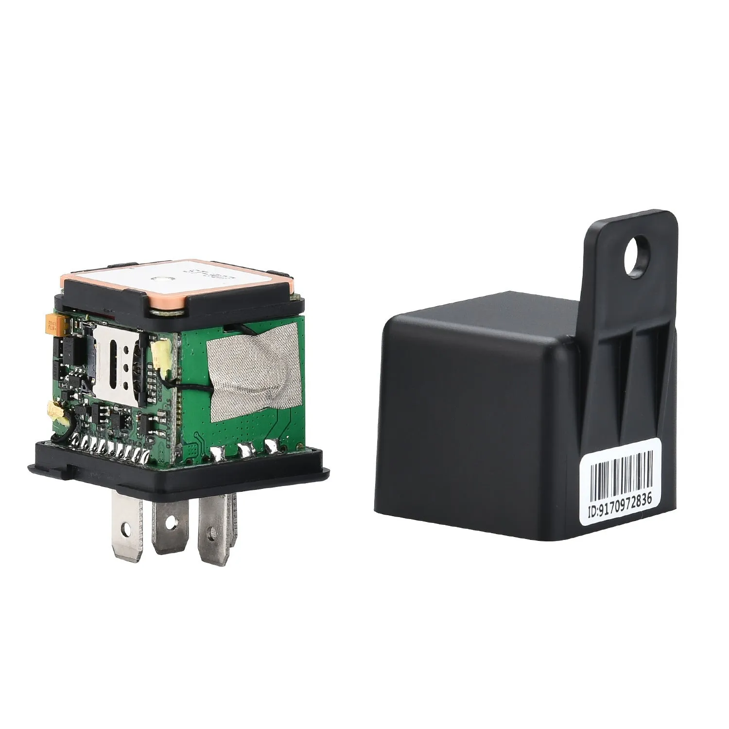 2G-ST-907 GPS vehicle tracking device measuring 15x10x2mm with vibration alarm and power cut detection